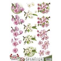 Die cut sheets with floral motifs