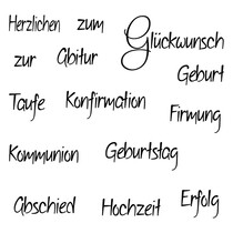 Transparent stamps: text for different occasions