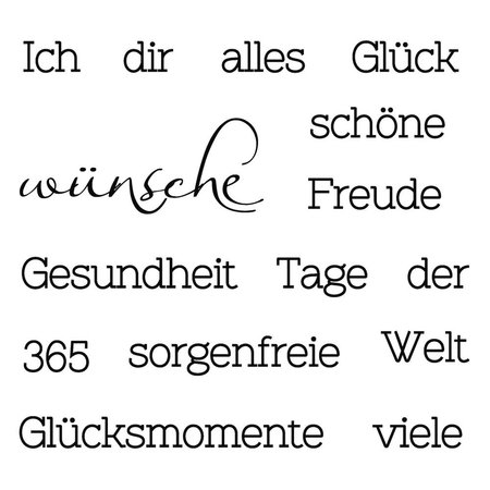 Stempel / Stamp: Transparent Transparent Stempel: Text mit verschiedene Wünsche