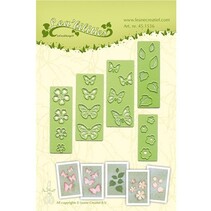 Stempelen en embossing stencil, bloemen en vlinders