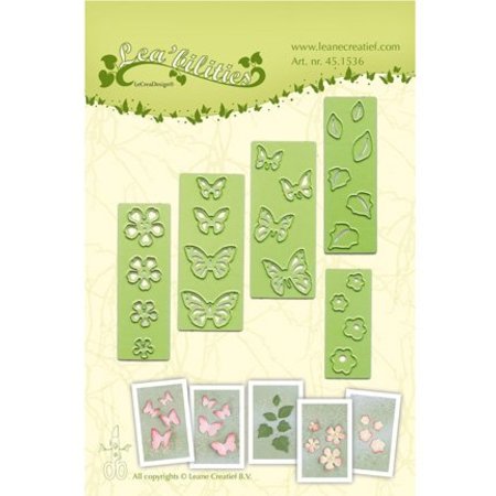 Leane Creatief - Lea'bilities Stempling og prægning stencil, blomster og sommerfugle