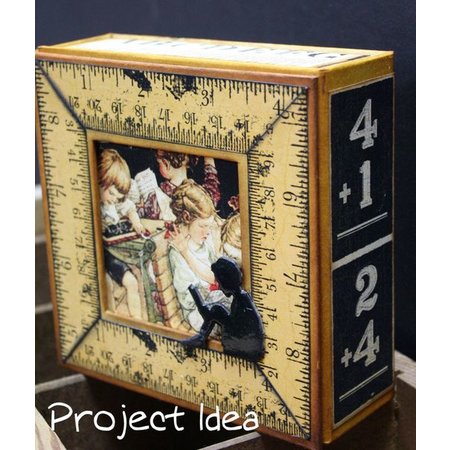 Objekten zum Dekorieren / objects for decorating Papier mâché boîte de couvercle à charnière, 13,3 x 13,3 cm x 5,4 cm cm, partie intérieure lâche