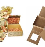 Objekten zum Dekorieren / objects for decorating Pappmaché-Klappdeckel-Box, 13,3 cm x 13,3 cm x 5,4 cm, Innenteil lose