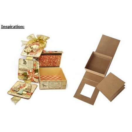 Objekten zum Dekorieren / objects for decorating Cartapesta scatola coperchio ribaltabile, 13,3 x 13,3 cm x 5,4 cm cm, parte interna sciolto