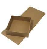 Objekten zum Dekorieren / objects for decorating Paper mache hinged lid box, 18x17,5x5,5 cm, inner part loose