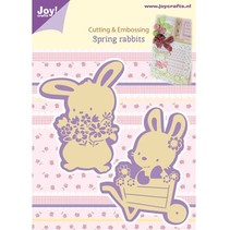Skæring og prægning stencils, 2 Spring Bunny