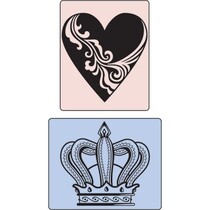 Embossing Folder, Heart & Crown, 2 Folder.