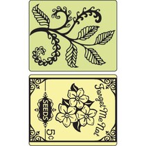 Carpetas de grabación en relieve, Helechos y paquetes de semillas, 2 de carpeta.