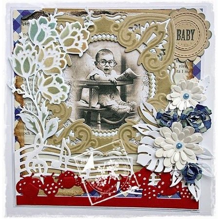 Joy!Crafts und JM Creation Corte e de estampagem estênceis, flor grupo