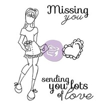 Rubber stamps set, Doll Stamp Kit Lots Of Love