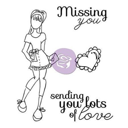 Prima Marketing und Petaloo Rubber stamps set, Doll Stamp Kit Lots Of Love