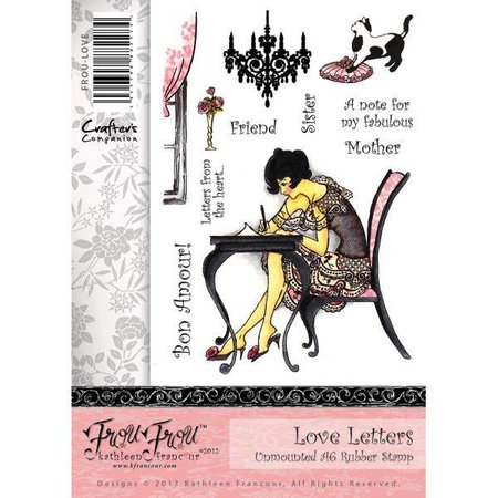 Crafter's Companion A6 Frou Frou timbro di gomma Unmounted Set - Love Letters