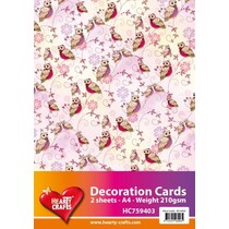 2 fogli di carta, design civetta A4 210gr.