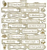 Sticker Etiquetas com texto em língua neerlandesa, 20 x 23 centímetros, ouro
