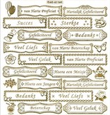 Sticker Pegatinas con texto en lengua neerlandesa, 20 x 23cm, oro