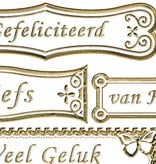 Sticker Stickers met Nederlandse tekst, 20 x 23cm, goud