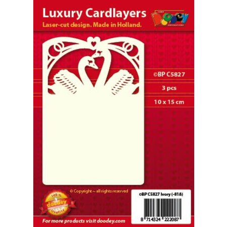 KARTEN und Zubehör / Cards Luksus 3 card layout A6, 10,5 x 14,85 cm, bryllup - svane motiv