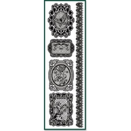Embellishments / Verzierungen Rub On tips black, size 9.5 x 30.5 cm.