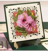 KARTEN und Zubehör / Cards Bastelbuch + Découpage draps + 6 mises en page de cartes de luxe + 3D Pyramid Fleurs