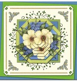 KARTEN und Zubehör / Cards Bastelbuch + Découpage draps + 6 mises en page de cartes de luxe + 3D Pyramid Fleurs