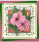 KARTEN und Zubehör / Cards Bastelbuch + Découpage draps + 6 mises en page de cartes de luxe + 3D Pyramid Fleurs