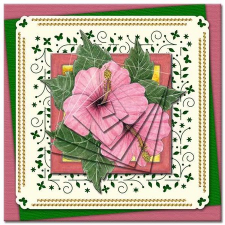 KARTEN und Zubehör / Cards Bastelbuch + Découpage draps + 6 mises en page de cartes de luxe + 3D Pyramid Fleurs