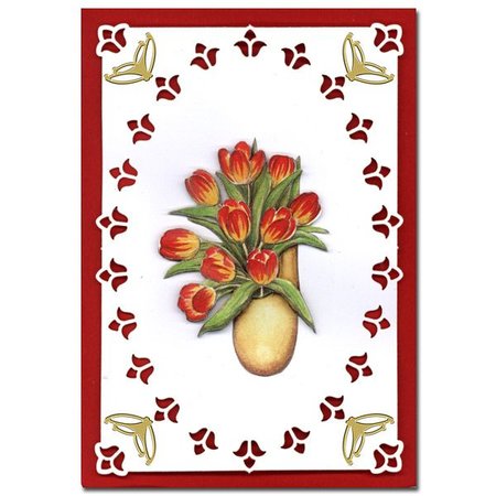 KARTEN und Zubehör / Cards 6 Luxury card layer A6 butterfly circle, 10.5 x 29.7 cm.