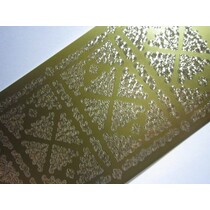 Klistermærker, Små 2 hjørner, guld guld, 10x23cm.