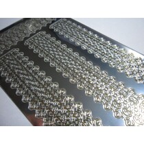 Stickers, lace borders, broad, gold, 10x23cm.