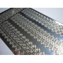 Stickers, lace borders, broad, gold, 10x23cm.