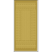 Klistermærker, grænser, blomster og hjerter, guld-guld.