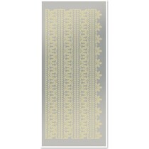 Adesivi, bordi superiori 1, grande,, specchio d'argento in foglia d'oro, formato 10x23cm.