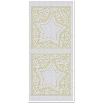 Pegatinas, Big Star ventanas, perla, oro, plata, perlas, tamaño 10x23cm