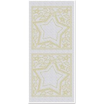 Sticker, Große Sternenfenster, perlmutt, gold-perlmutt silber, Format 10x23cm