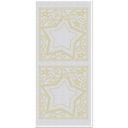 Sticker Klistermærker, Big Star vinduer, perle, guld, sølv perle, størrelse 10x23cm