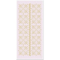 1 stickers glitter des ornements floraux, or blanc paillettes, taille 10x23cm