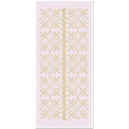 Sticker 1 adesivi scintillio ornamenti floreali, glitter oro bianco, dimensioni 10x23cm