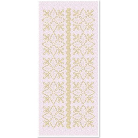 Sticker 1 stickers glitter des ornements floraux, or blanc paillettes, taille 10x23cm