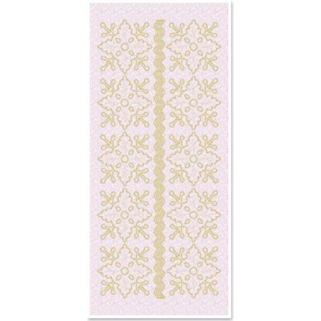 Sticker 1 stickers glitter floral ornaments, gold glitter white, size 10x23cm