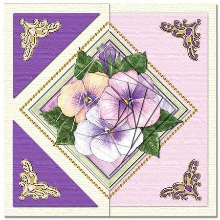 Sticker Ziersticker, hjørne ornament i guld, 10x23cm.