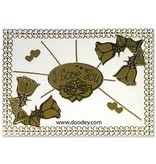 Sticker Cadre et coin baroque, 10x23cm en or.