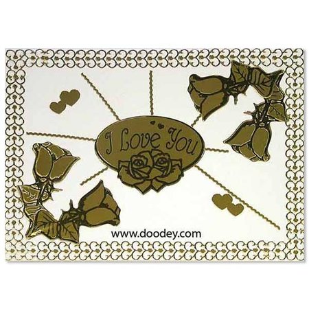 Sticker Frame en hoek barok, 10x23cm in goud.