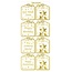 Sticker Sættet indeholder 6 forskellige klistermærkedesign i guld, 10x23cm.