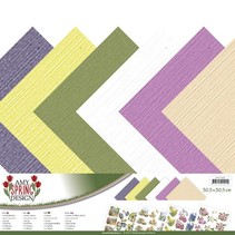 Designerpapier, Leinen, 30,5 x 30,5cm in zarte Farben