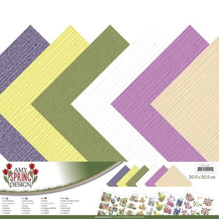 Amy Design Designer papir, linned, 30,5 x 30,5 cm i sarte farver