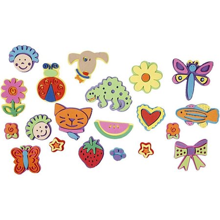 Kinder Bastelsets / Kids Craft Kits Schaumstoffstempel mit lustigen Motiven, 20 verschiedene