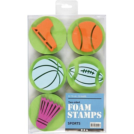 Kinder Bastelsets / Kids Craft Kits Stamp of foam rubber: Sport, a total of 12 designs