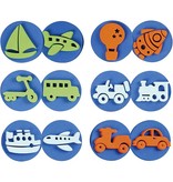 Kinder Bastelsets / Kids Craft Kits Stamp made of foam rubber: Transport, a total of 12 designs