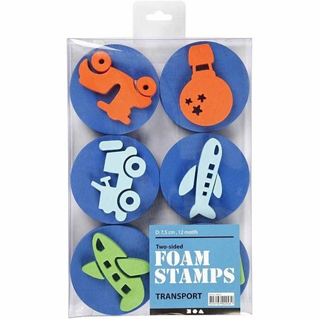 Kinder Bastelsets / Kids Craft Kits Stamp made of foam rubber: Transport, a total of 12 designs