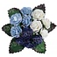 Embellishments / Verzierungen Mini-roosjes, h'blau, d'blauw, wit